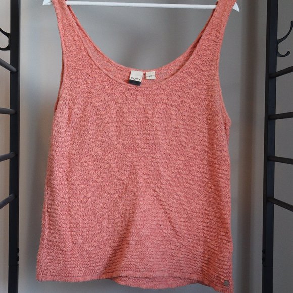 Roxy Knitted Pink Tank Top Size L - Picture 1 of 2